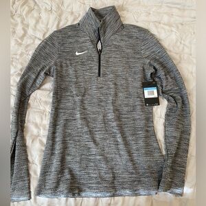 NWT Grey Nike Running Dri-Fit half zip pullover